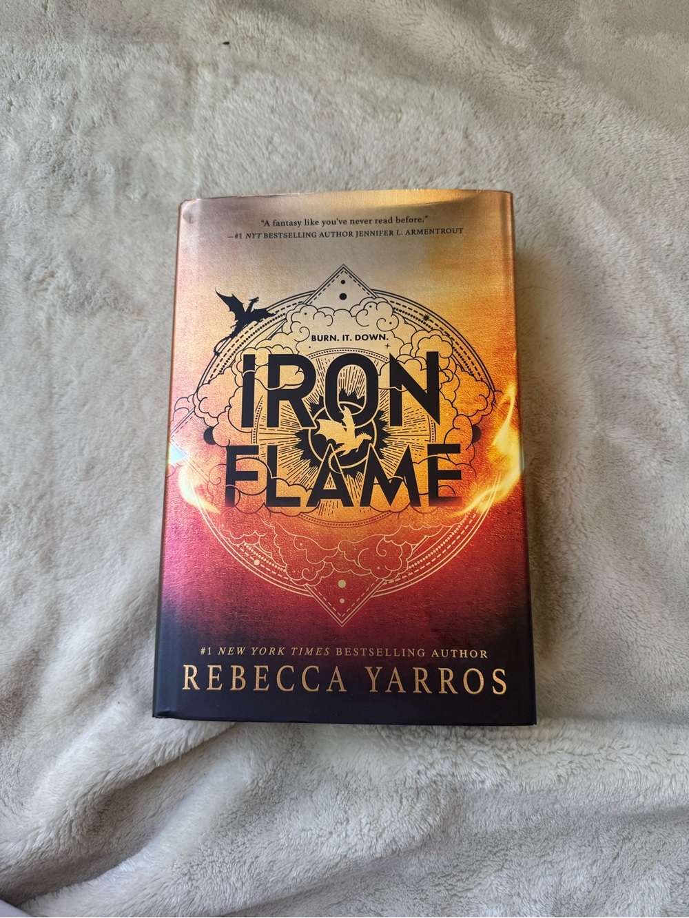 Iron Flame by Rebecca Yarros - Fiery Orange & Gold Hardcover